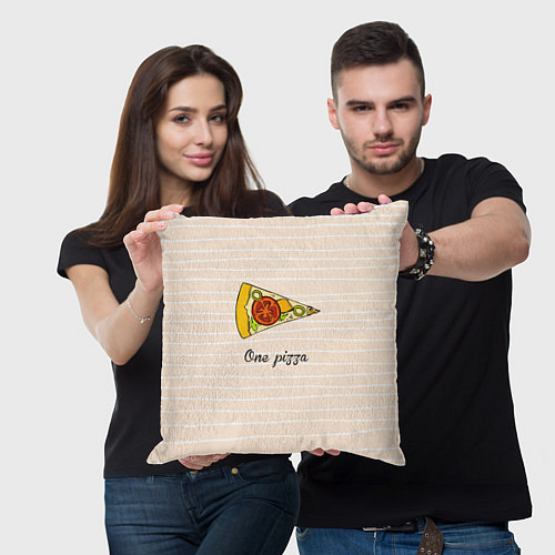 Подушка квадратная One Love - One pizza / 3D-принт – фото 3