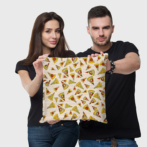 Подушка квадратная Pizza Love / 3D-принт – фото 3