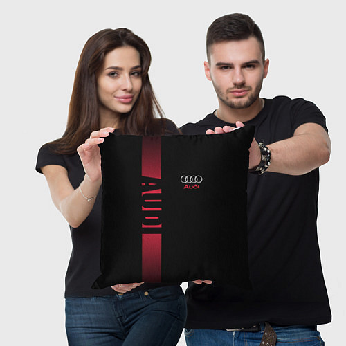Подушка квадратная Audi: Black Sport / 3D-принт – фото 3