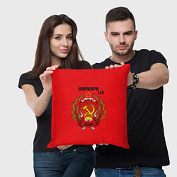 Подушка квадратная Варвара из СССР, цвет: 3D-принт — фото 2