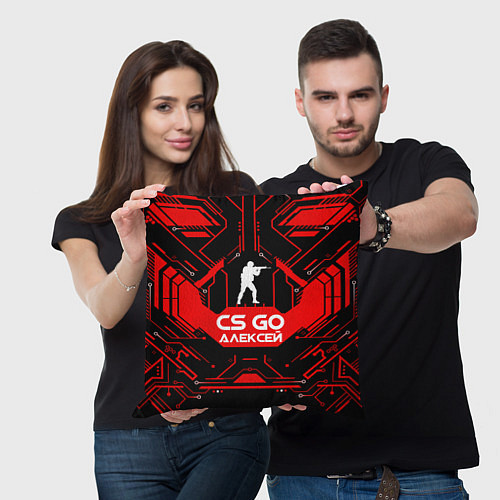 Подушка квадратная CS:GO - Алексей / 3D-принт – фото 3