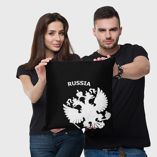 Подушка квадратная Russia: Black Edition / 3D-принт – фото 3