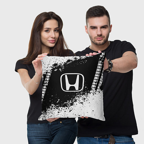 Подушка квадратная Honda: Black Spray / 3D-принт – фото 3