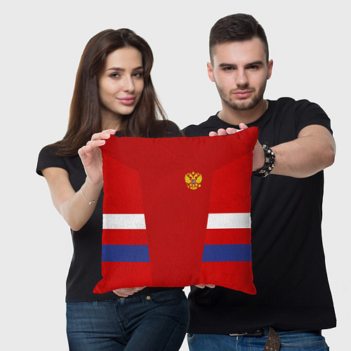 Подушка квадратная Russia: Sport Tricolor / 3D-принт – фото 3
