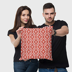 Подушка квадратная Обережная вышивка, цвет: 3D-принт — фото 2