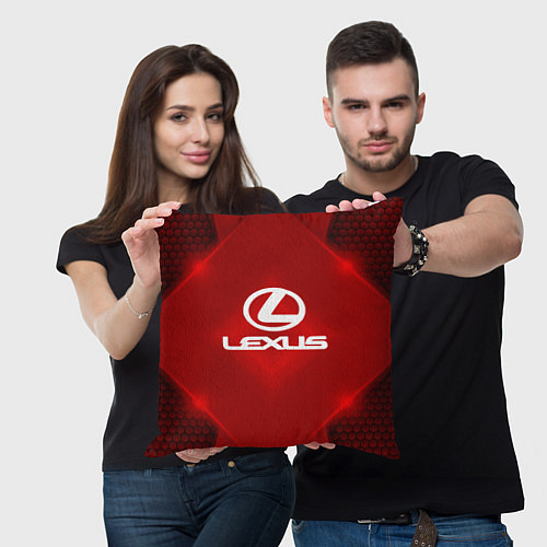 Подушка квадратная Lexus: Red Light / 3D-принт – фото 3