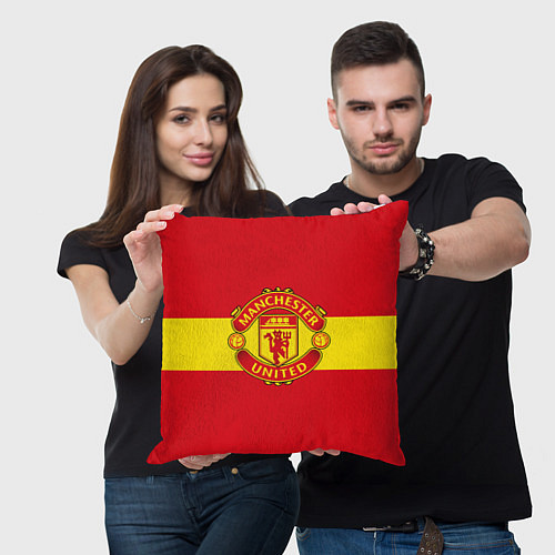 Подушка квадратная FC Man United: Red Style / 3D-принт – фото 3
