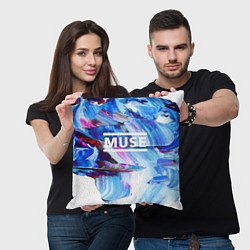 Подушка квадратная MUSE: Blue Colours, цвет: 3D-принт — фото 2
