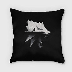 Подушка квадратная Волк Ведьмака, цвет: 3D-принт