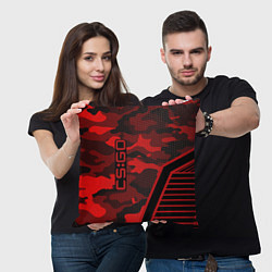 Подушка квадратная CS:GO Red Camo, цвет: 3D-принт — фото 2