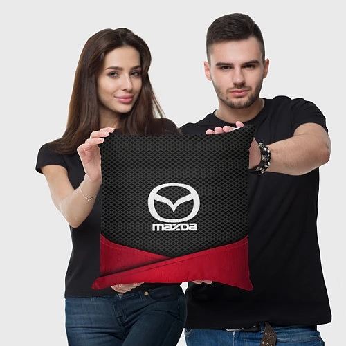 Подушка квадратная Mazda: Grey Carbon / 3D-принт – фото 3