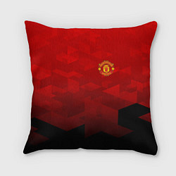 Подушка квадратная FC Man UTD: Red Poly, цвет: 3D-принт