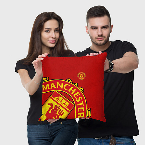 Подушка квадратная FC Man United: Red Exclusive / 3D-принт – фото 3