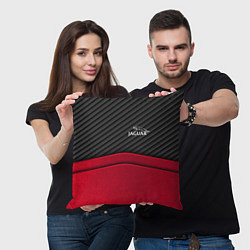 Подушка квадратная Jaguar: Red Carbon, цвет: 3D-принт — фото 2