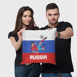 Подушка квадратная Russia Footballer, цвет: 3D-принт — фото 2