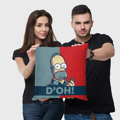 Подушка квадратная Homer Simpson DOH! / 3D-принт – фото 3