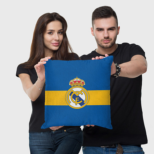 Подушка квадратная Реал Мадрид / 3D-принт – фото 3