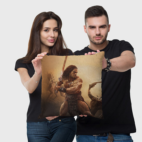 Подушка квадратная Конан-варвар / 3D-принт – фото 3