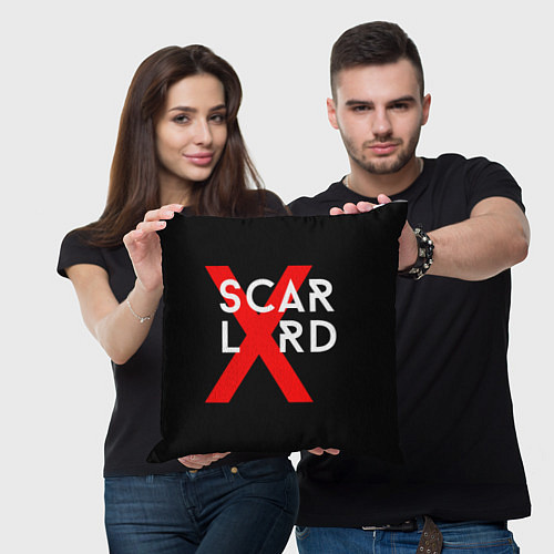 Подушка квадратная Scarlxrd Logo / 3D-принт – фото 3