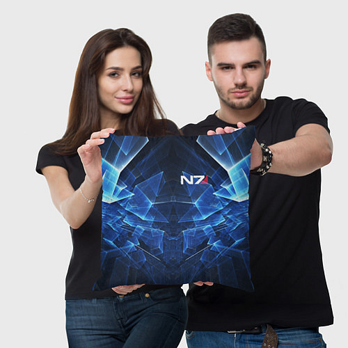 Подушка квадратная Mass Effect: Blue Armor N7 / 3D-принт – фото 3