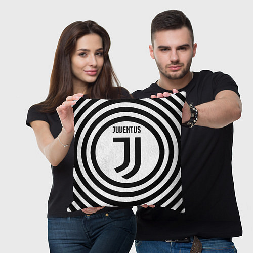 Подушка квадратная FC Juventus Round / 3D-принт – фото 3