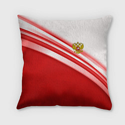 Подушка квадратная Россия: красная волна, цвет: 3D-принт