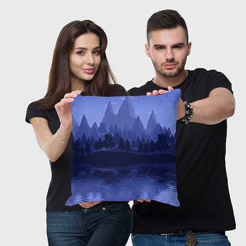 Подушка квадратная Firewatch Mountains / 3D-принт – фото 3