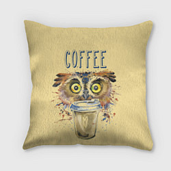 Подушка квадратная Owls like coffee