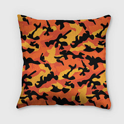 Подушка квадратная Fashion Orange Camo, цвет: 3D-принт
