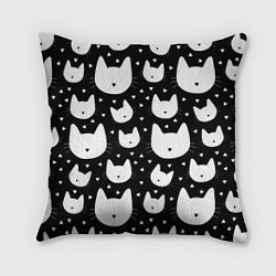 Подушка квадратная Love Cats Pattern, цвет: 3D-принт