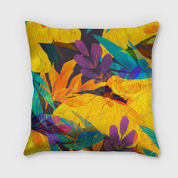 Подушка квадратная Солнечные тропики, цвет: 3D-принт