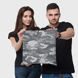 Подушка квадратная Серый камуфляж, цвет: 3D-принт — фото 2