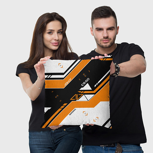 Подушка квадратная CS:GO Asiimov Inverted / 3D-принт – фото 3