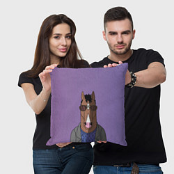 Подушка квадратная Конь БоДжек, цвет: 3D-принт — фото 2