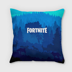 Подушка квадратная Fortnite: Blue Forest, цвет: 3D-принт