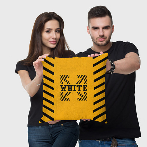 Подушка квадратная Off-White: Yellow Style / 3D-принт – фото 3
