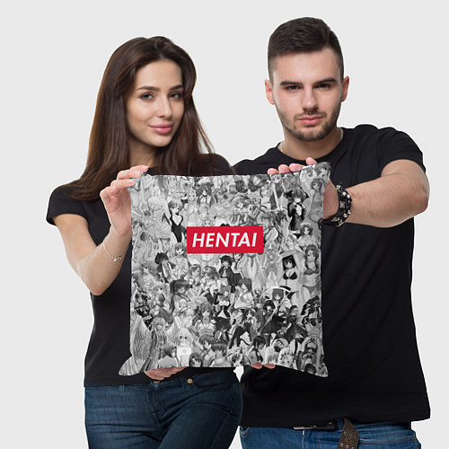 Подушка квадратная HENTAI / 3D-принт – фото 3
