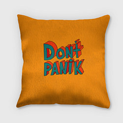Подушка квадратная Do not panic - 3D lettering, цвет: 3D-принт