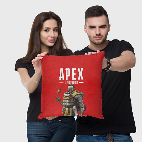 Подушка квадратная Apex Legends: Red Caustic / 3D-принт – фото 3