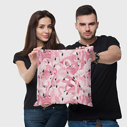 Подушка квадратная Розовый фламинго, цвет: 3D-принт — фото 2
