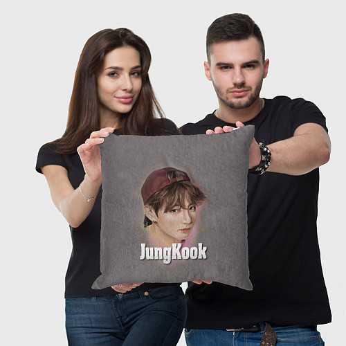 Подушка квадратная BTS JungKook / 3D-принт – фото 3