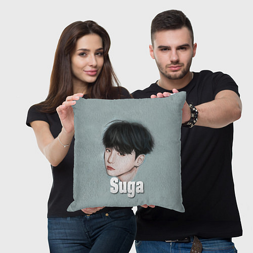 Подушка квадратная BTS Suga / 3D-принт – фото 3