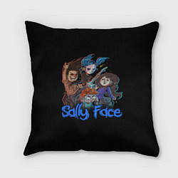 Подушка квадратная Sally Face: Rock Band, цвет: 3D-принт