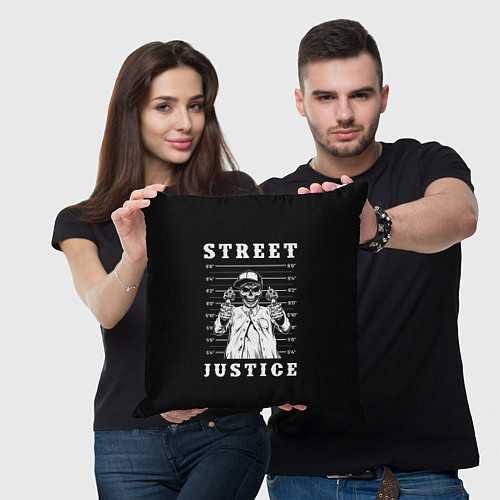 Подушка квадратная Street Justice / 3D-принт – фото 3