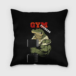 Подушка квадратная GYM fitness crocodile, цвет: 3D-принт