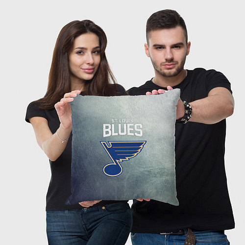 Подушка квадратная St Louis Blues / 3D-принт – фото 3