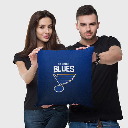 Подушка квадратная St Louis Blues / 3D-принт – фото 3