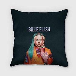 Подушка квадратная BILLIE EILISH, цвет: 3D-принт