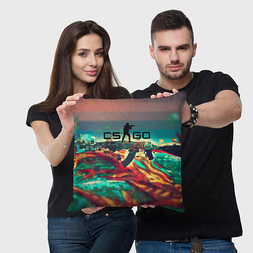 Подушка квадратная CS GO logo abstract / 3D-принт – фото 3