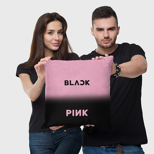 Подушка квадратная Blackpink - розово-черный / 3D-принт – фото 3